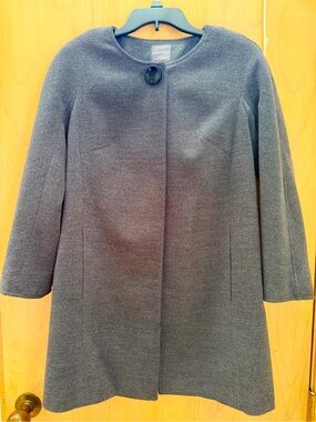 NWOT anthracite by Muse charcoal long jacket. Sz 2
